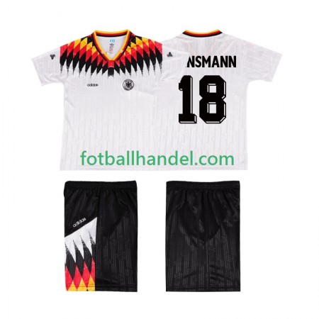 Barn Fotballdrakter Tyskland KLINSMANN 18 Hjemme Retro 1994 Kortermet